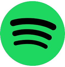 Spotify logo with black sound waves inside a green circle.